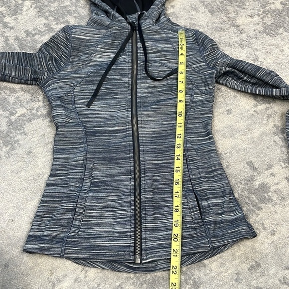 Lululemon Hooded Define Jacket Nulu Heathered Black White Full Zip Soft Sz 4 - Picture 9 of 13